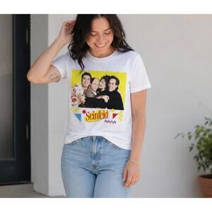 Seinfeld Cast Graphic T Shirt Women XS White Retro TV Show Tee